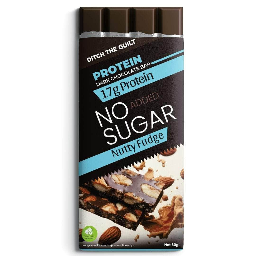 Nutty Fudge - Dark Protein Chocolate - TruNativ Pea Protein - Sugar Free - 60g